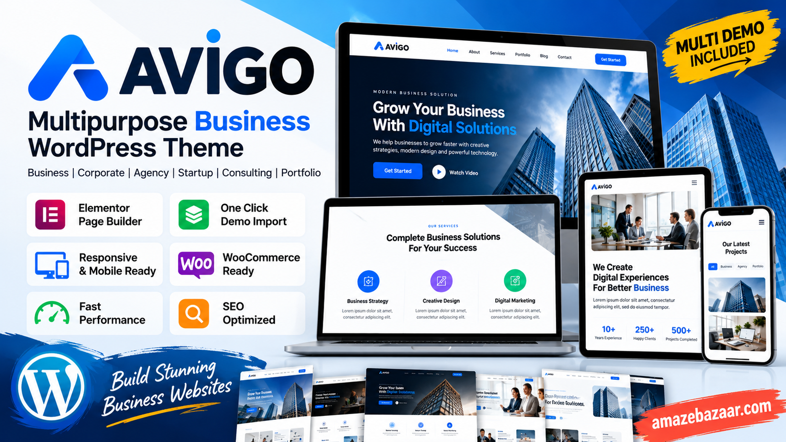 Avigo – Multipurpose Business WordPress Theme for Agency, Corporate &amp; Startup Websites