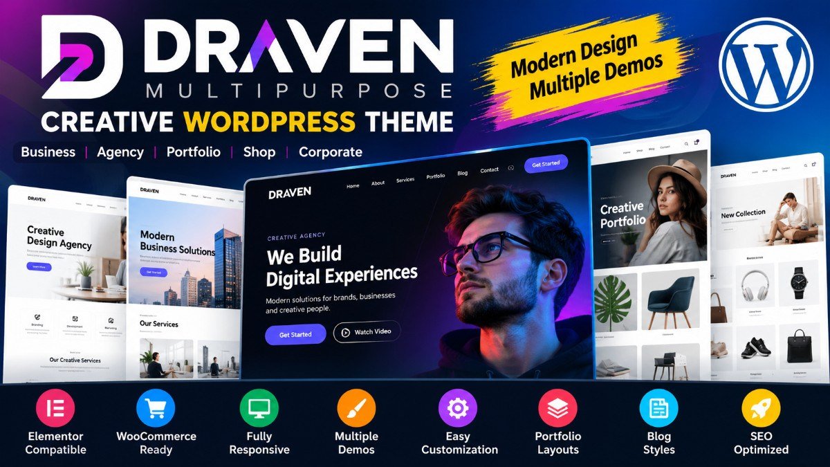 Draven – Multipurpose Creative WordPress Theme for Business, Agency &amp;amp; Portfolio