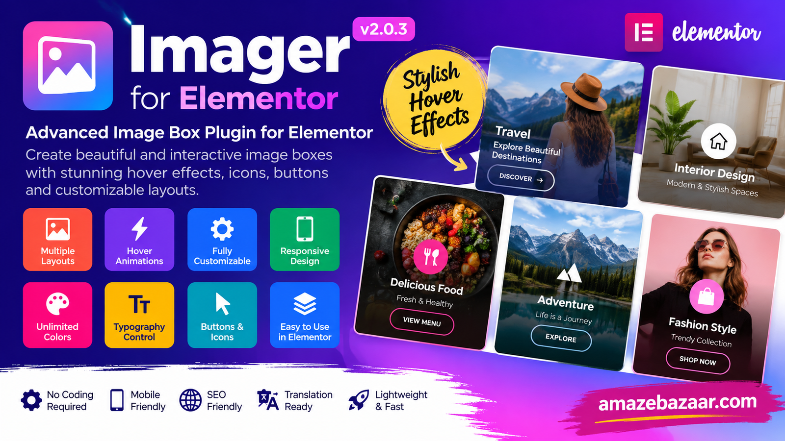 Advanced Image Box for Elementor – Responsive Image Showcase &amp; Hover Effects WordPress Plugin