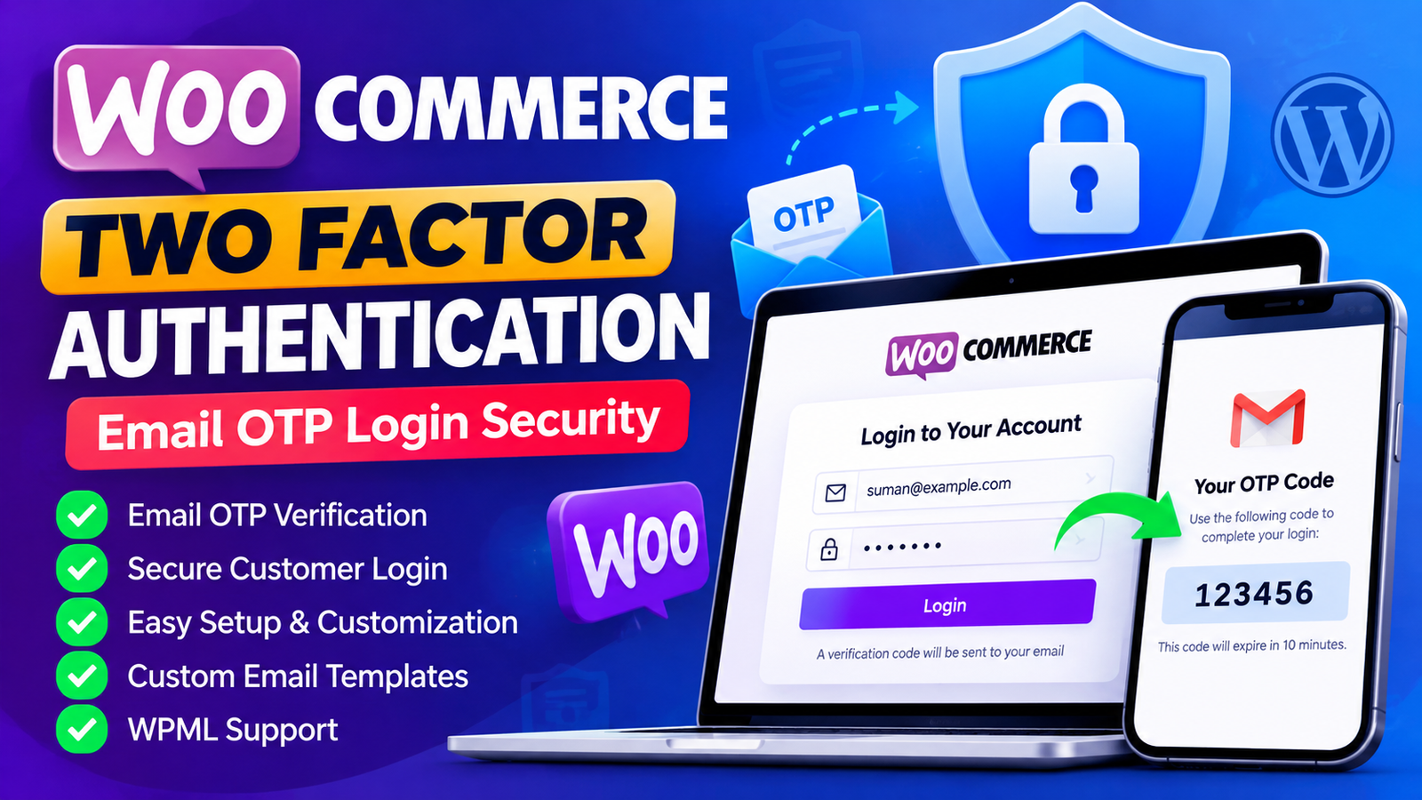 WooCommerce Two Factor Authentication – Email OTP Login Security Plugin