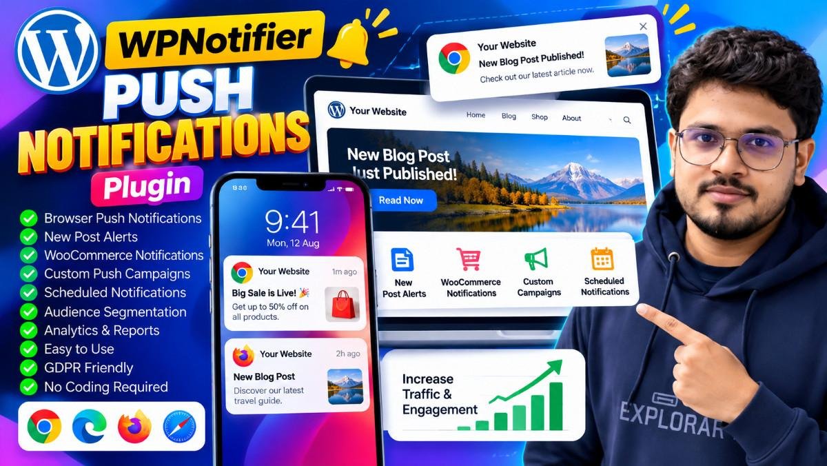WPNotifier WordPress Plugin – Browser Push Notifications &amp; Web Push Marketing for WordPress