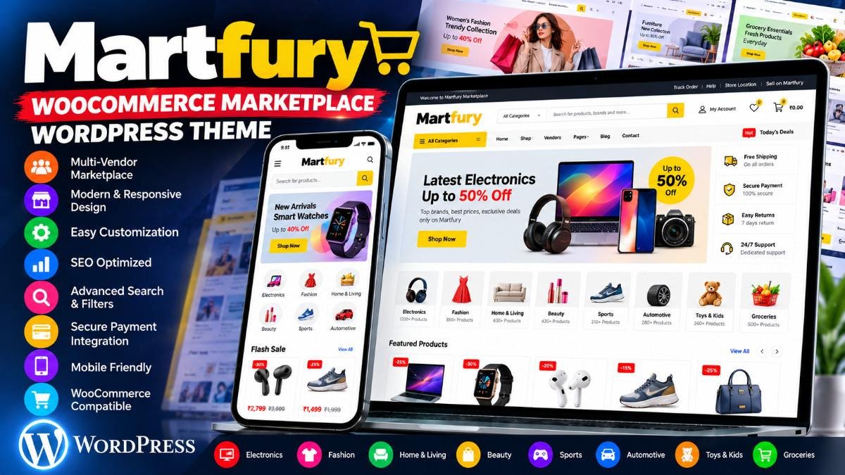 Martfury – WooCommerce Marketplace WordPress Theme | Multi-Vendor eCommerce &amp; Online Store Theme
